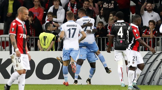 Europa League, Nizza-Lazio 1-3: Caicedo e Milinkovic show