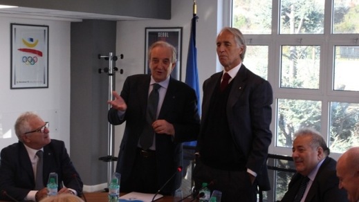 Volley: il presidente del Coni Giovanni Malagò in visita alla Fipav
