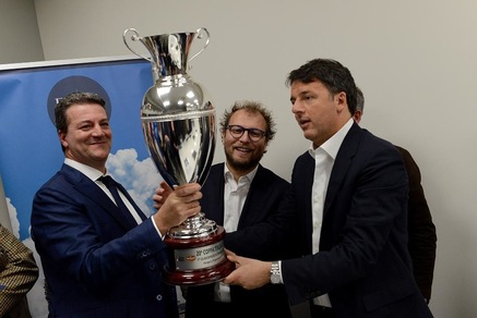 Volley: A2 Maschile, Matteo Renzi e Luca Lotti in visita alla Emma Villas