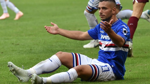 Serie A Sampdoria, tegola Caprari: frattura del perone della gamba destra