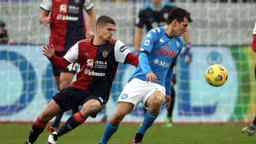 Cagliari-Napoli 1-4, il tabellino