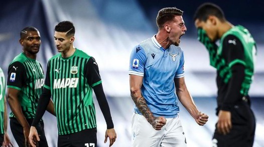 Serie A, Lazio-Sassuolo 2-1: Milinkovic e Immobile firmano la rimonta
