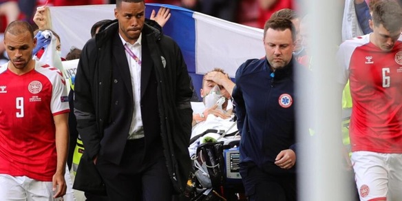 Dramma Eriksen, crolla in campo in Danimarca-Finlandia