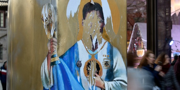 Mondiali, vandalizzato un murales per Messi a Barcellona