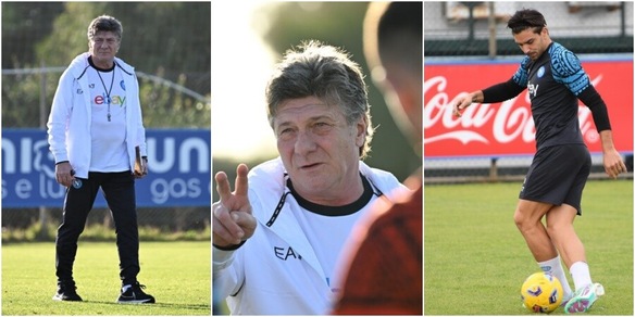 Napoli, le foto del primo allenamento di Mazzarri