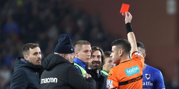 Sampdoria-Spezia 2-1: Pirlo espulso ma cala il tris, D'Angelo ko all'esordio