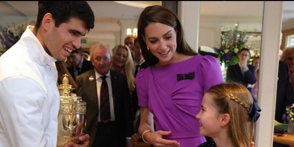 Kate Middleton e la scomoda domanda ad Alcaraz dopo Wimbledon: "Dobbiamo stare attenti"
