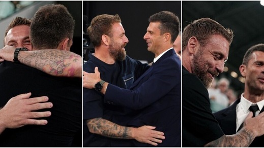 De Rossi rivede Thiago Motta dopo la dedica: le FOTO dell'abbraccio prima di Juve-Roma