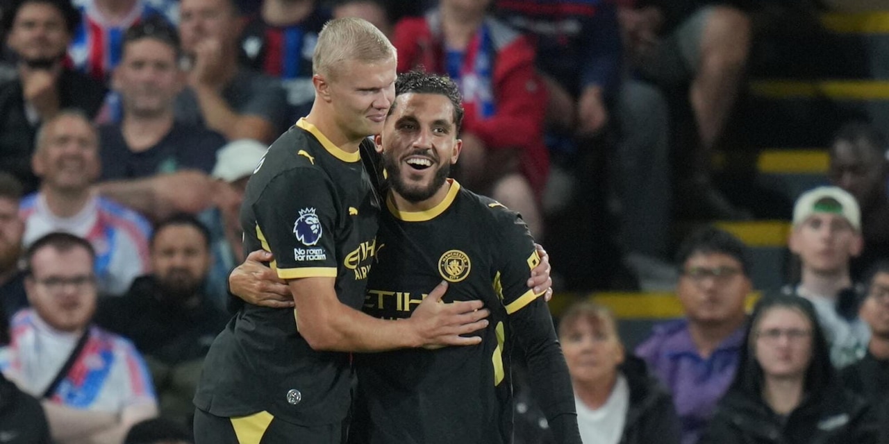 Manchester City, doppia coppia e poker in casa del Crystal Palace
