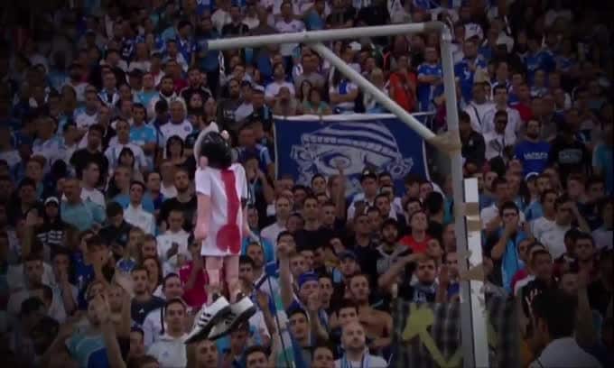 Marsiglia choc, manichino di Valbuena "impiccato"