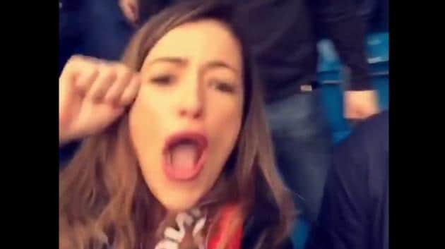 La ragazza di Schneiderlin festeggia così in tribuna