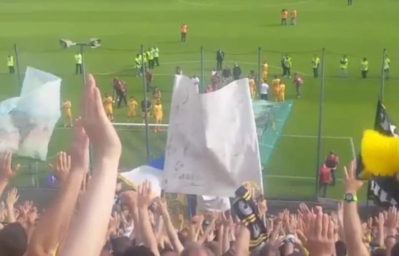 Frosinone retrocesso, i tifosi applaudono: «Grazie, ragazzi»