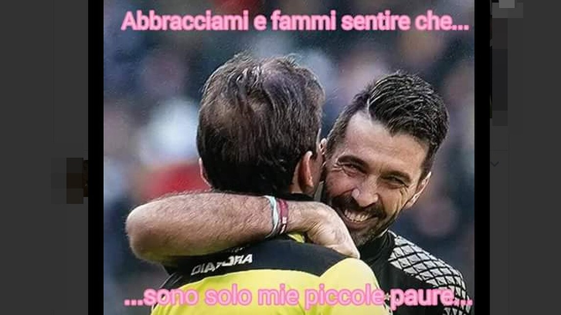Buffon, Tagliavento e l'abbraccio di fine partita: polemiche sui social