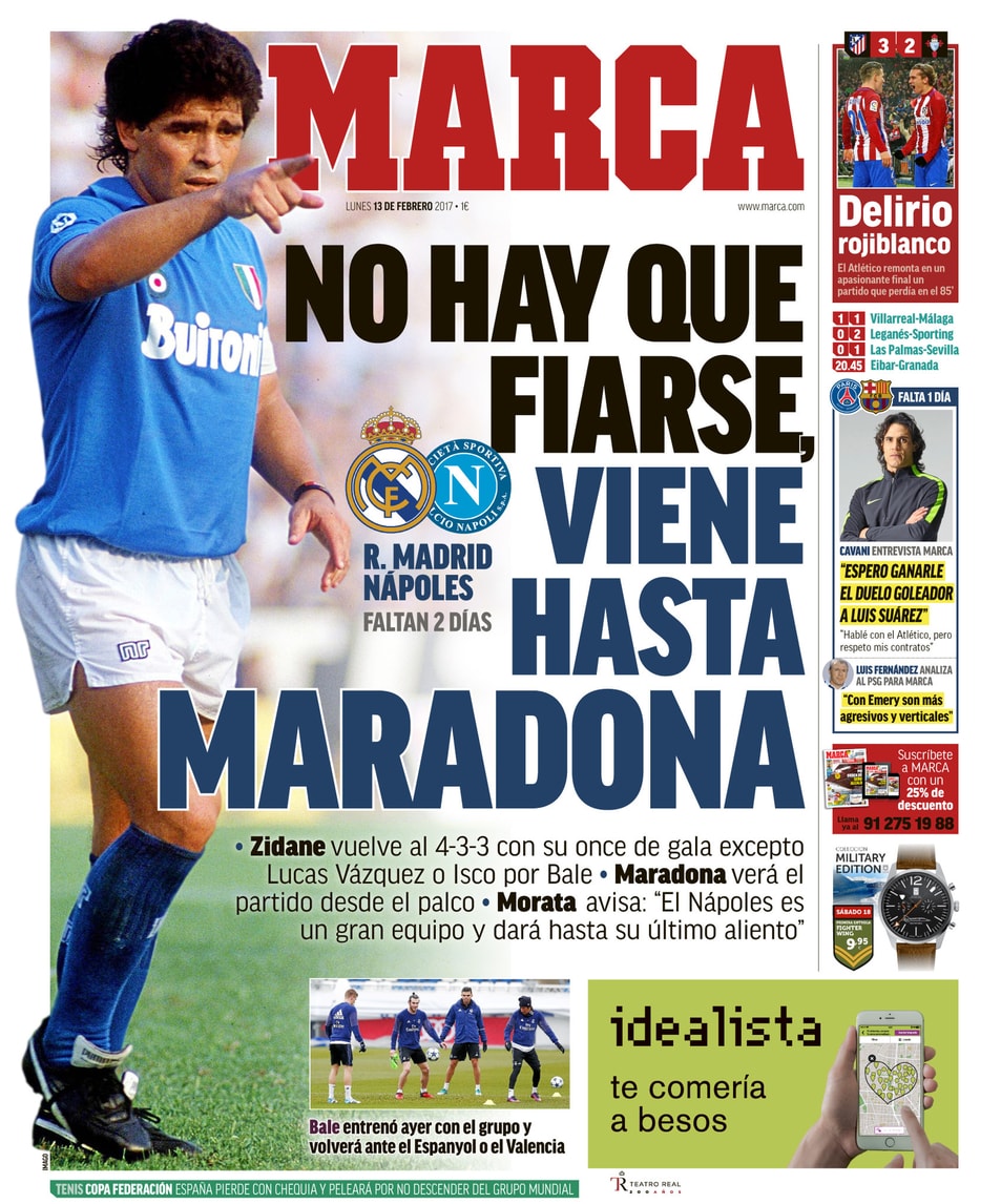 Champions League, media spagnoli: "Non c'è da fidarsi, c'è pure Maradona"