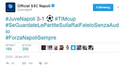 Napoli, attacco alla Rai: &laquo;Tifosi, guardate le partite senza audio&raquo; 2