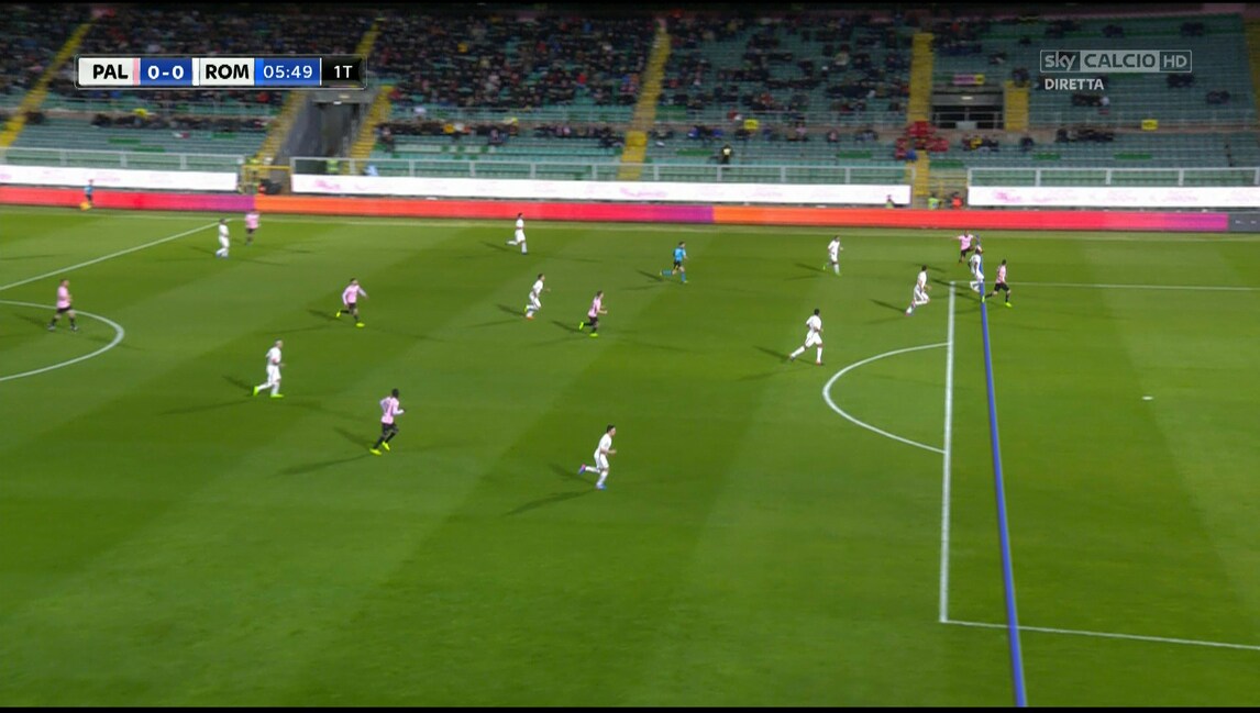 Palermo-Roma, la fotosequenza del gol annullato a Nestorovski