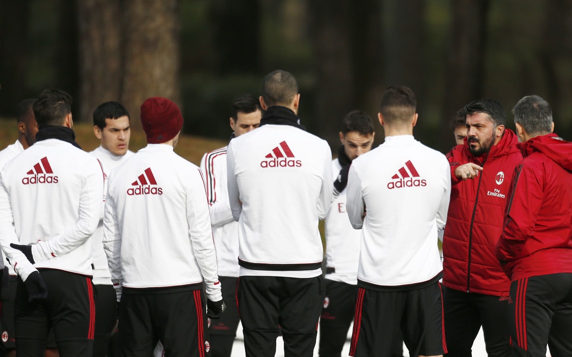 Milan, Gattuso carica la squadra: massima concentrazione in allenamento
