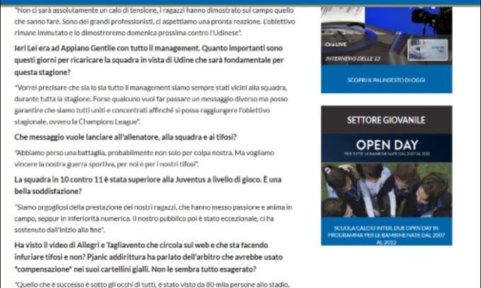Antonello sull'arbitraggio di Inter Juve: "Una Eurofiguraccia"