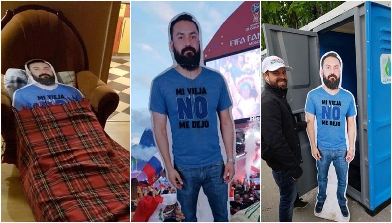 Mondiali 2018: «Mia moglie non vuole». Gli amici portano il suo cartonato
