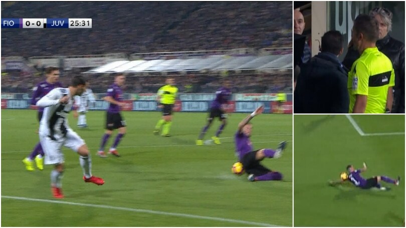 Fiorentina-Juventus: i bianconeri chiedono il rigore, Orsato e il Var lasciano correre
