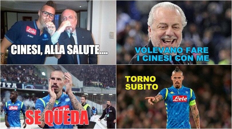 Hamsik rimane e i social impazziscono tra sgomento e gioia