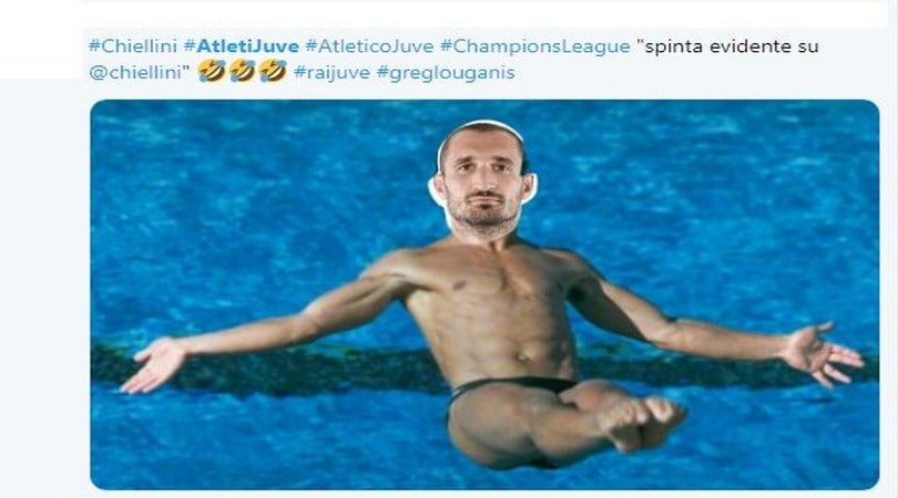 Atletico-Juve social scatenati: Chiellini tuffatore, che beffa per Ronaldo
