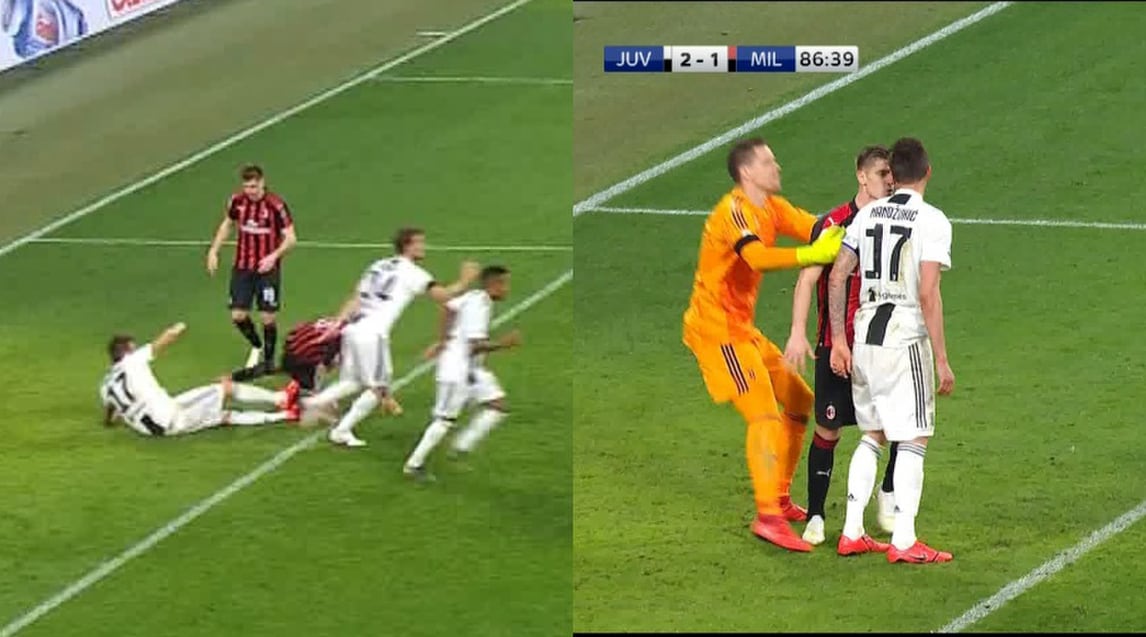 Mandzukic, finale rovente: scalcia Romagnoli e litiga con Piatek