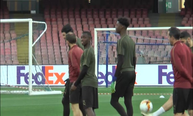 Allenamento al San Paolo per l'Arsenal