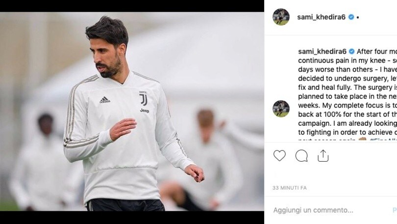 Juventus, Khedira si deve operare: «Torno la prossima stagione»