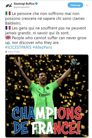 Ligue 1 al Psg, primo scudetto per Buffon in Francia