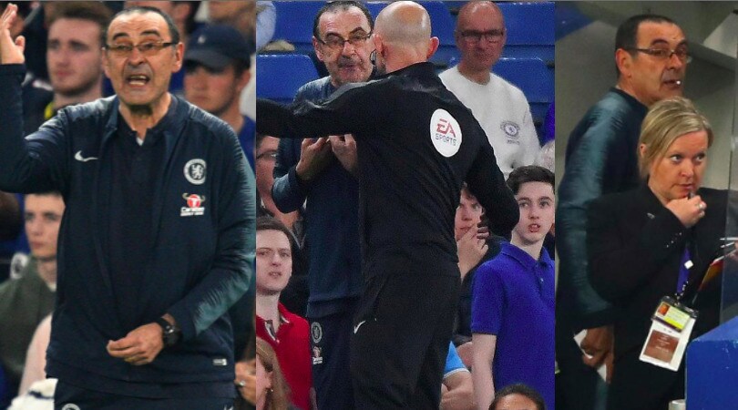 Sarri, una furia in panchina: contestato ed espulso contro il Burnley