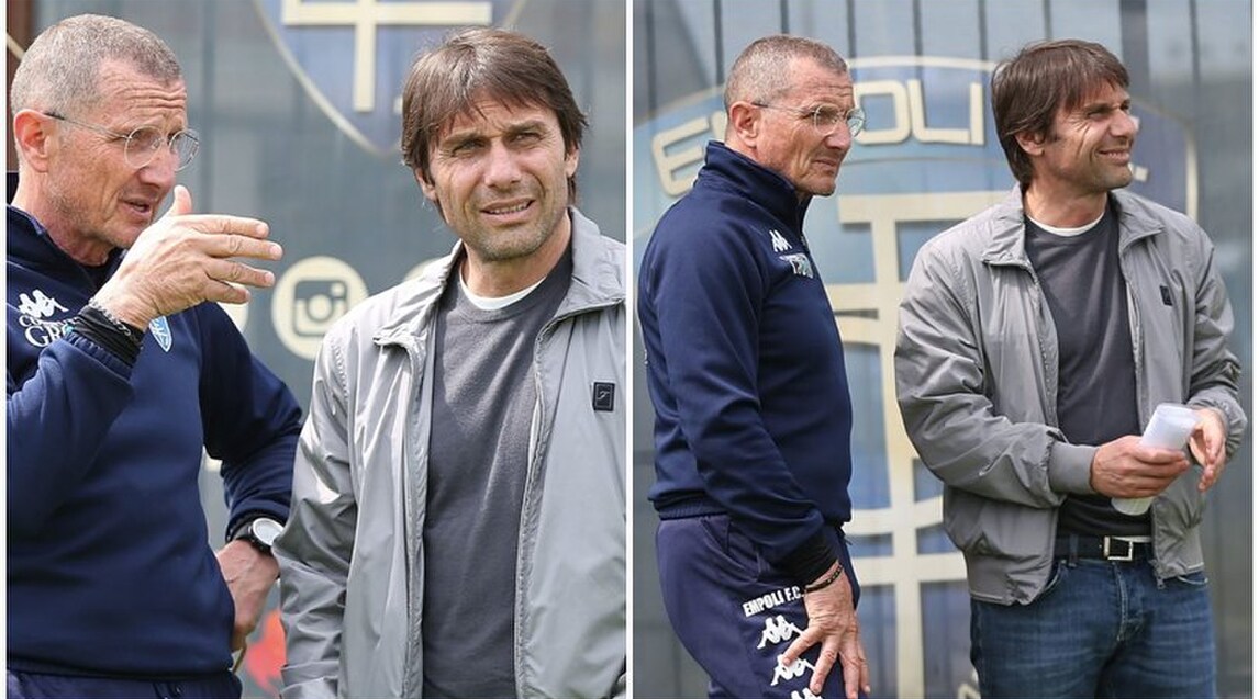 Conte in visita dall'ex della Roma Andreazzoli ad Empoli