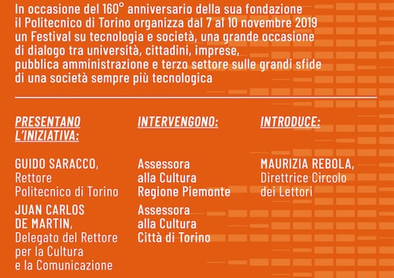 Il Politecnico di Torino lancia il Festival della tecnologia