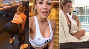 Diletta Leotta bollente in palestra: prima record di salti e poi relax