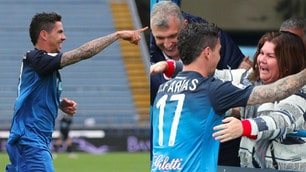 Farias stende la Fiorentina: il gol e l'abbraccio a bordo campo