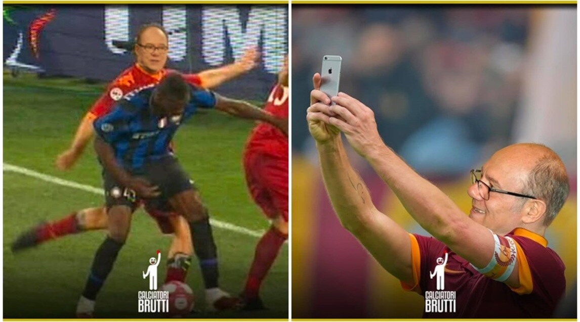 <p>Il gruppo Facebook "Calciatori Brutti" si è divertito a realizzare una serie di fotomontaggi con il volto del celebre attore romano (e romanista) al posto dell'ex capitano che in un'intervista alle Iene lo ha eletto come unico personaggio in grado di riproporlo in una serie tv</p>
