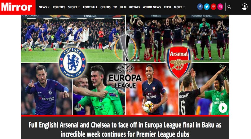 I tabloid esaltano le finaliste inglesi: «E' storia, la Premier domina l'Europa»