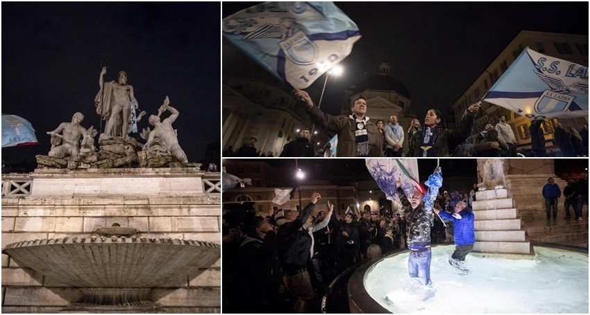 Lazio, festa tutta la notte. La città in delirio per la Coppa Italia