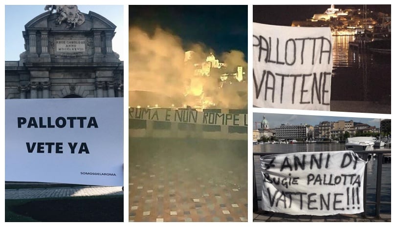 I tifosi della Roma contestano Pallotta in tutto il mondo