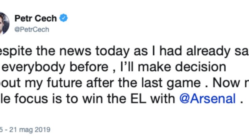 Cech: «Io dirigente del Chelsea? Deciderò dopo la finale di Europa League»