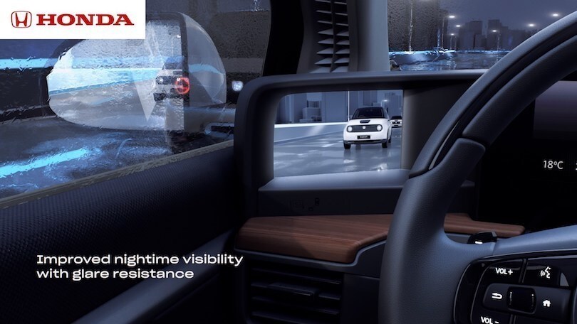 Honda E, telecamere al posto degli specchietti