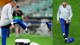 Lite Higuain-David Luiz: Sarri prende a calci il cappello