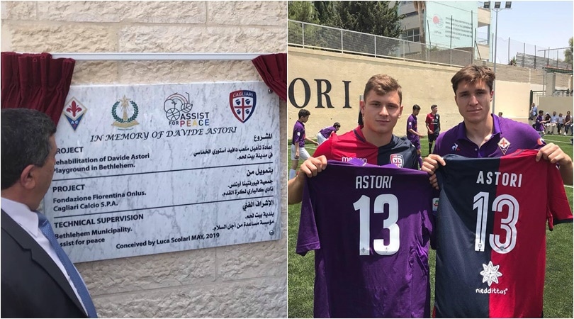 Cagliari e Fiorentina uniti per Astori: dedicato a lui il campo a Betlemme