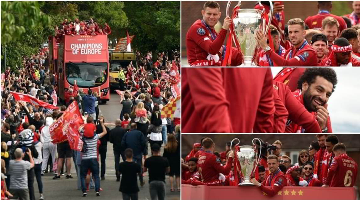 La sfilata del Liverpool con la coppa: bus aperto per la città