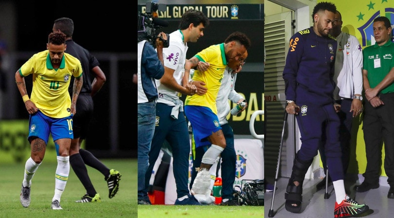 Neymar ko: stampelle e lacrime nell'amichevole con il Qatar