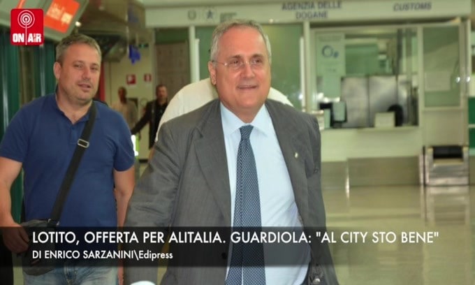 Lotito, offerta per Alitalia. Guardiola: “Al City sto bene”