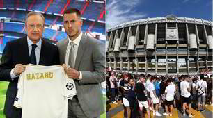 Real Madrid, la presentazione ufficiale di Hazard: Bernabeu in festa