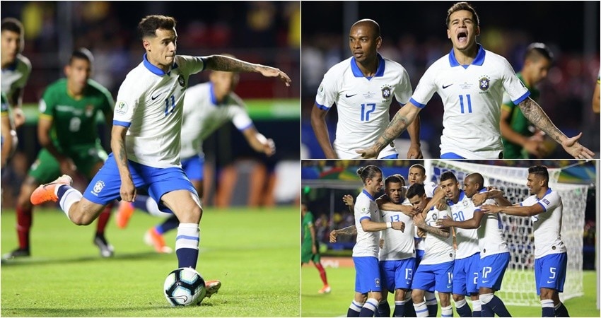 Coutinho stende la Bolivia! Tris Brasile in Copa America
