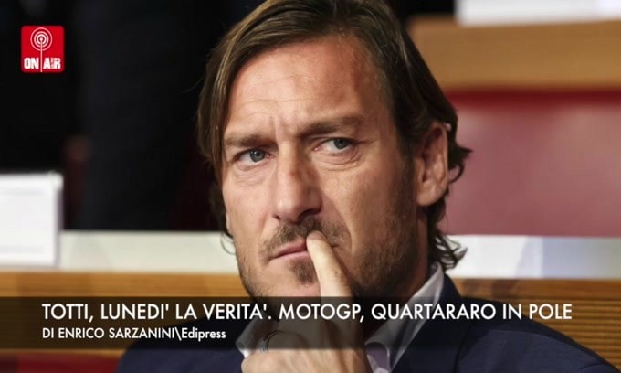 On Air: Totti, lunedì la verità. Gp Spagna, Quartararo in pole