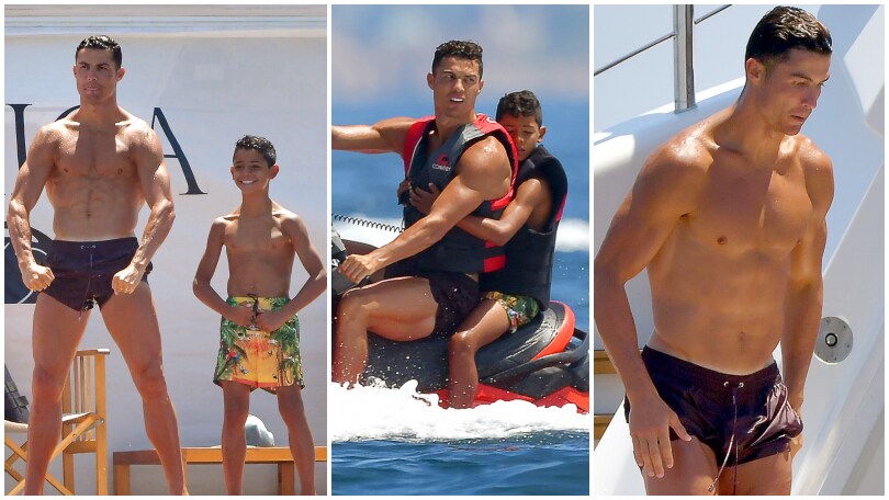 Cristiano Ronaldo e Cristianinho, vacanze da sogno in barca